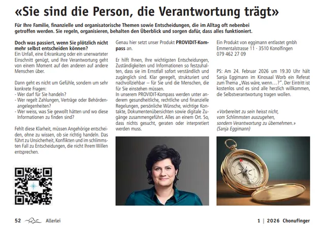 Zeitungsartikel über den EntlastungsKompass im Chonufinger